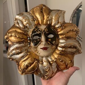 Handmade venetian sun Mask Wall Art. Good condition.  Chipping present as shown